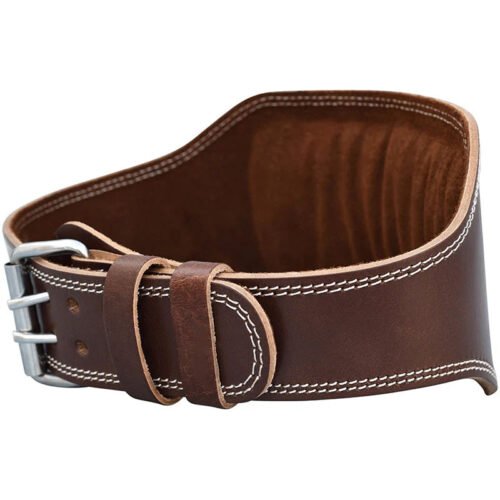 Customizable Brown Leather Weightlifting Belt for optimal support during weightlifting.