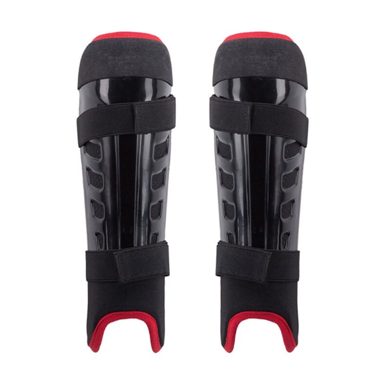 Authentic leather boxing shin guards for durable protection.