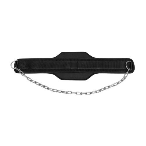 Nylon Dipping Belt with heavy-duty chain for added weight in bodyweight exercises.