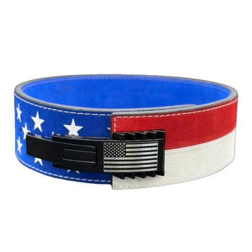 Custom Flag Lever Belt offering stability and support for serious lifters, featuring a unique flag design.