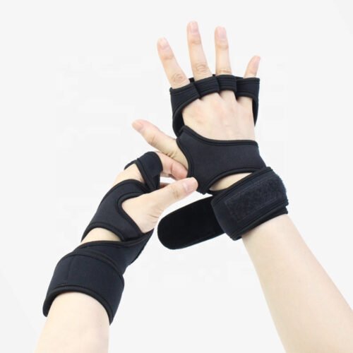 Durable and comfortable half-finger gloves for gym enthusiasts.