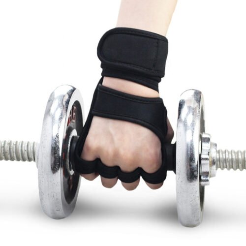 Breathable and comfortable half-finger gloves for fitness and gym training.