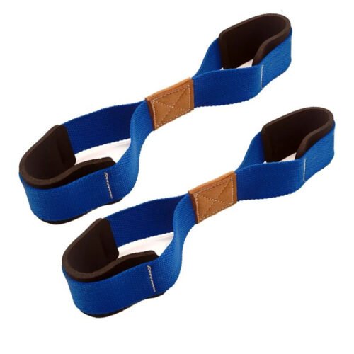 Heavy-duty figure 8 straps for powerlifting, ideal for deadlifts and pulls.