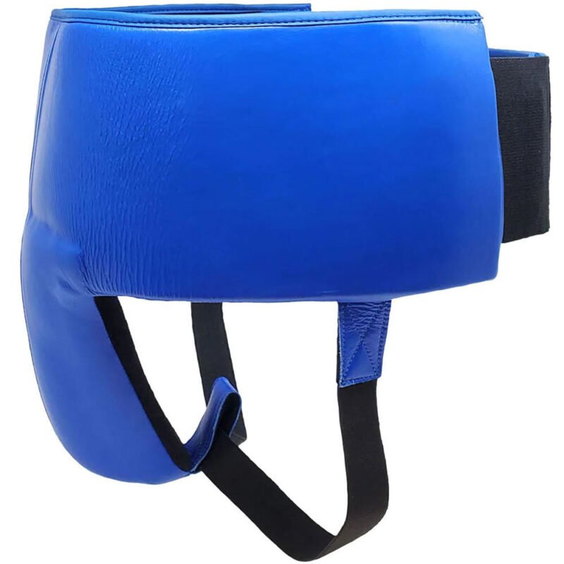 Adjustable groin guard for male fighters.