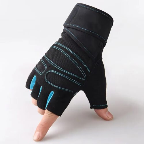 Durable half finger weight lifting gym gloves for improved performance.