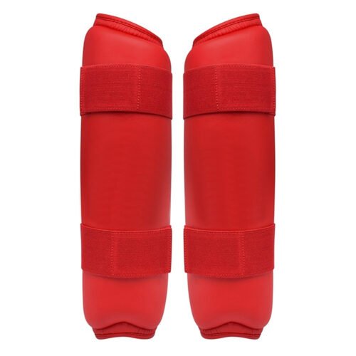 Protective leg shin guards for martial arts and sports.