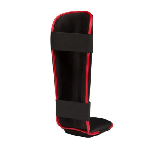 Men's leather shin guards for boxing and kickboxing.