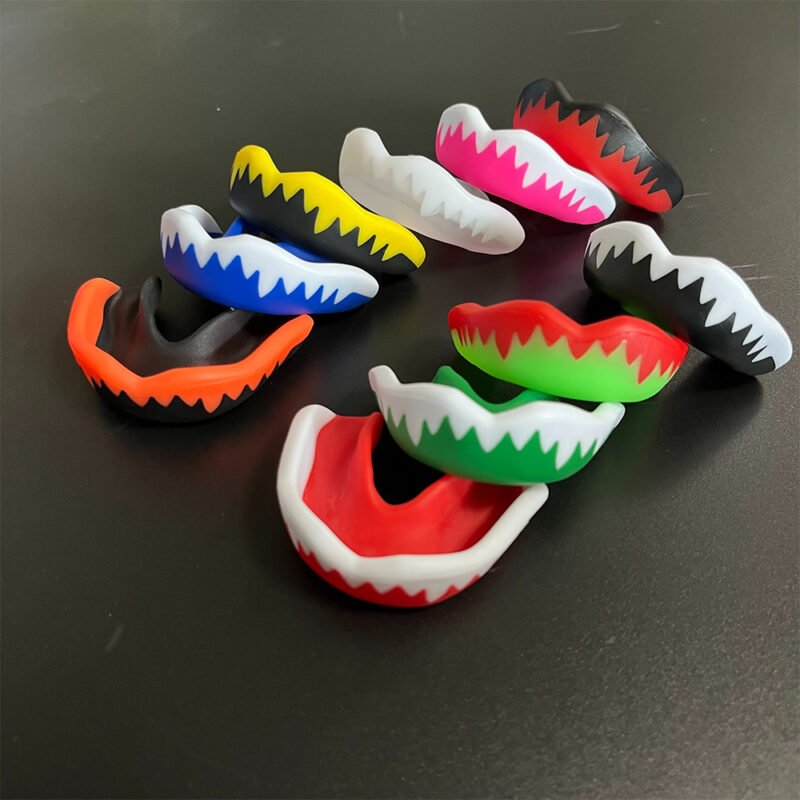 Protective mouth guards gum shields for sports and activities.