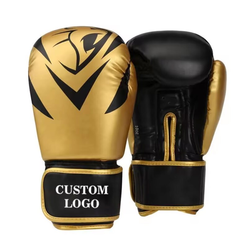 Durable PU leather boxing gloves for men, ideal for gym training.