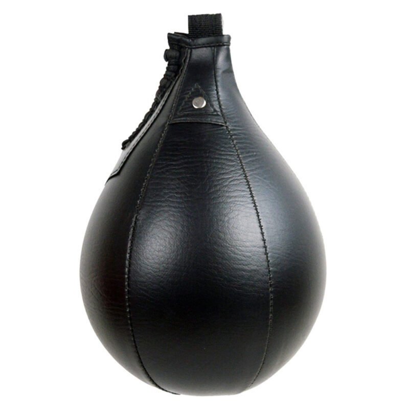 Professional leather speed punching bag for boxing training.