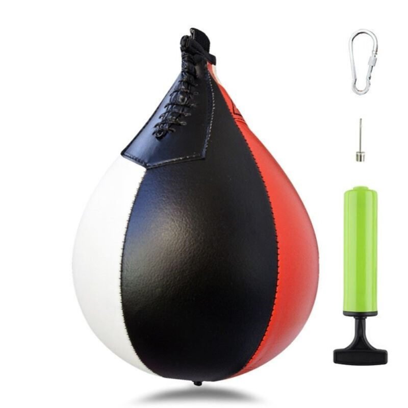 Adjustable height speed punching bag for personalized boxing training.