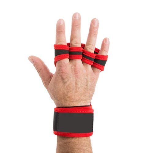 Half finger weightlifting gloves with padded palms for gym and fitness training.