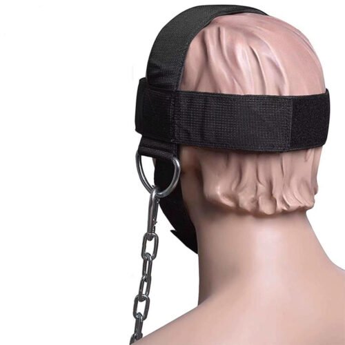 Durable weight lifting head harness for strength training.