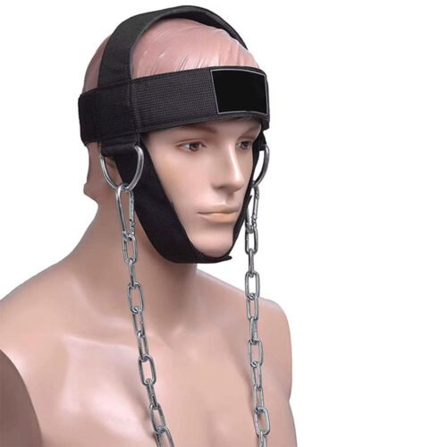 Weight lifting head harness for neck and upper body strength training.