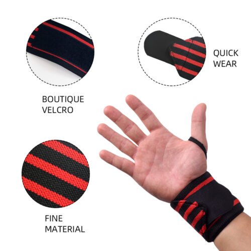 Durable weight lifting wrist wraps for extra support during heavy lifting.