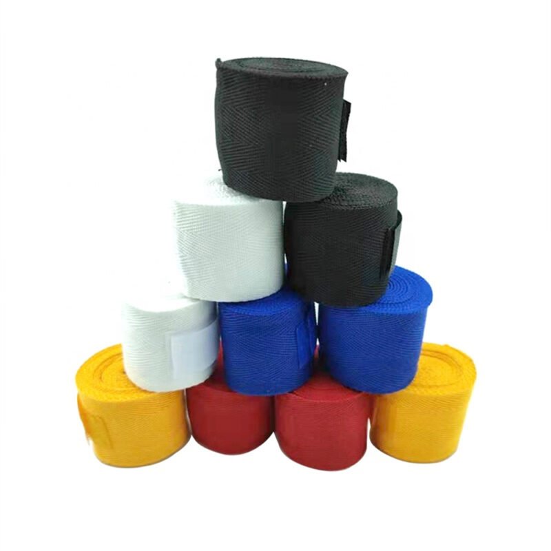 Adjustable kickboxing hand wraps for enhanced protection.